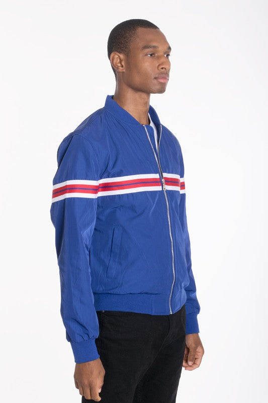Luxury woven taped bomber jacket