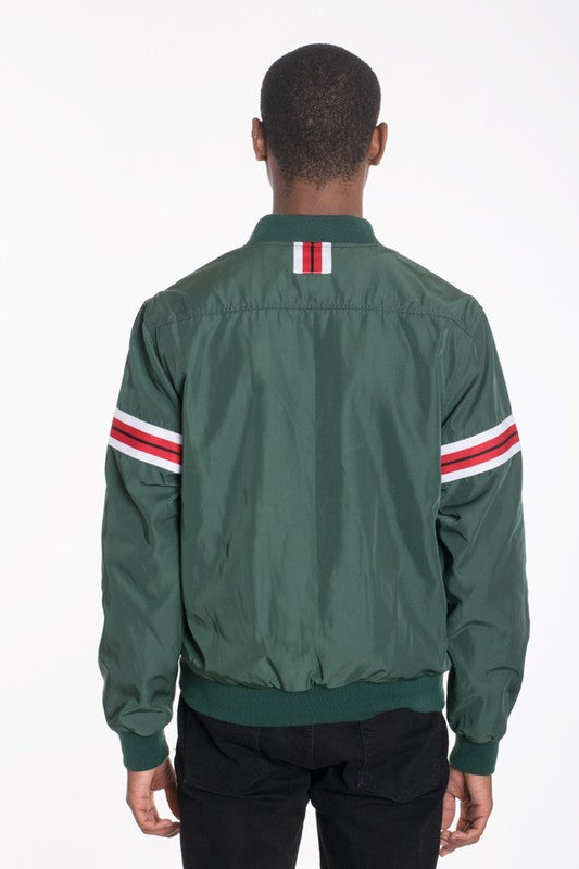 Luxury woven taped bomber jacket