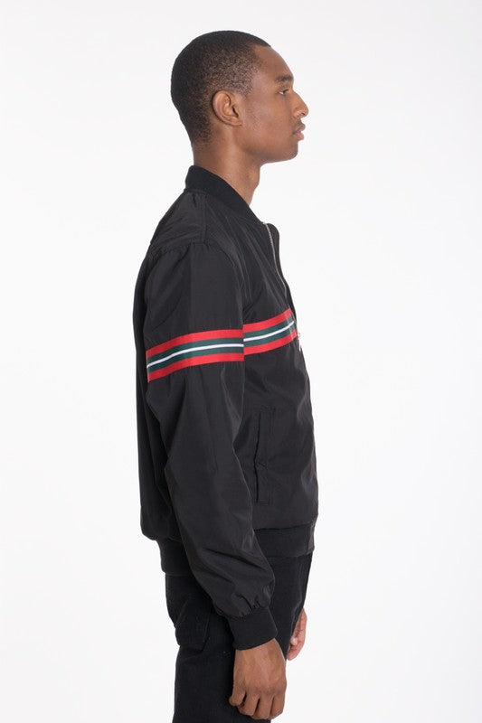 Luxury woven taped bomber jacket