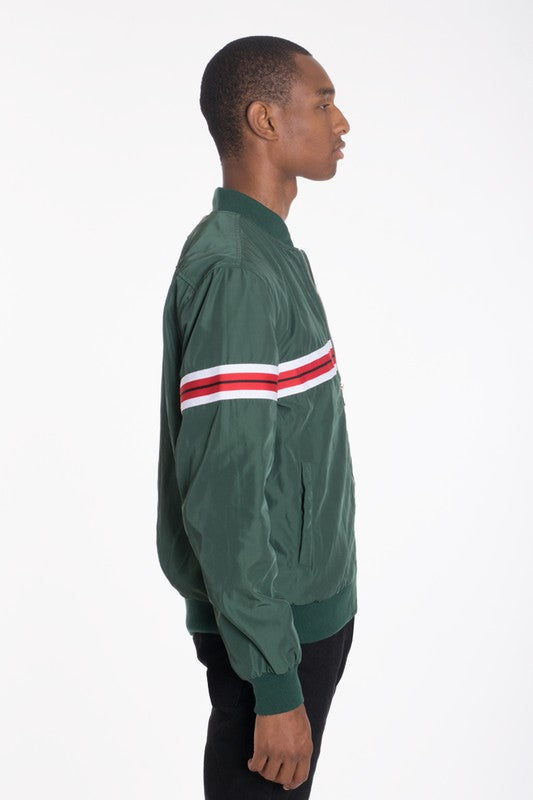 Luxury woven taped bomber jacket