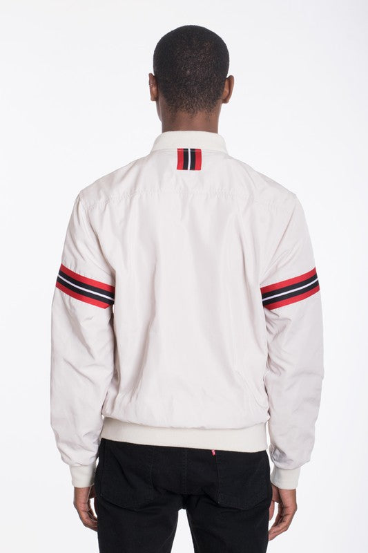 Luxury woven taped bomber jacket