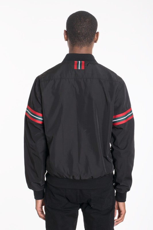Luxury woven taped bomber jacket