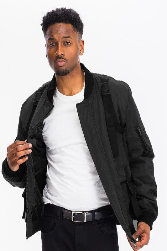 Mens utility strap jacket