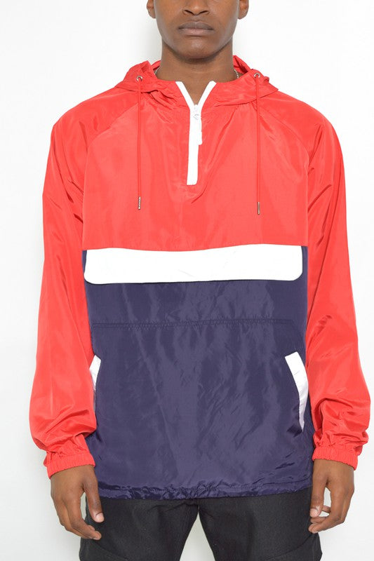 Boujee Color Block Anorak Jacket Pullover Windbreaker
