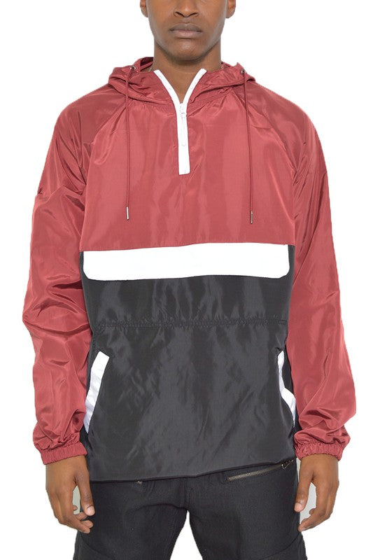 Boujee Color Block Anorak Jacket Pullover Windbreaker