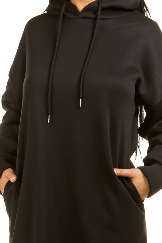 Sleek long hood dress