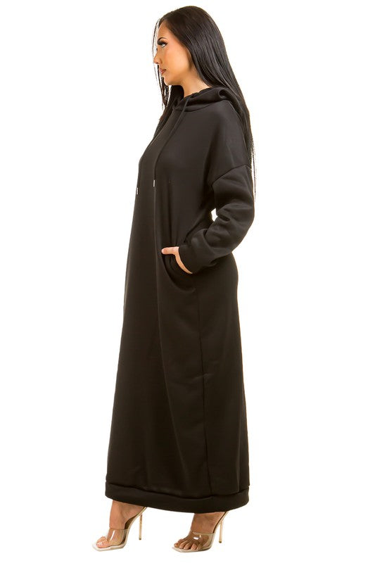 Sleek long hood dress