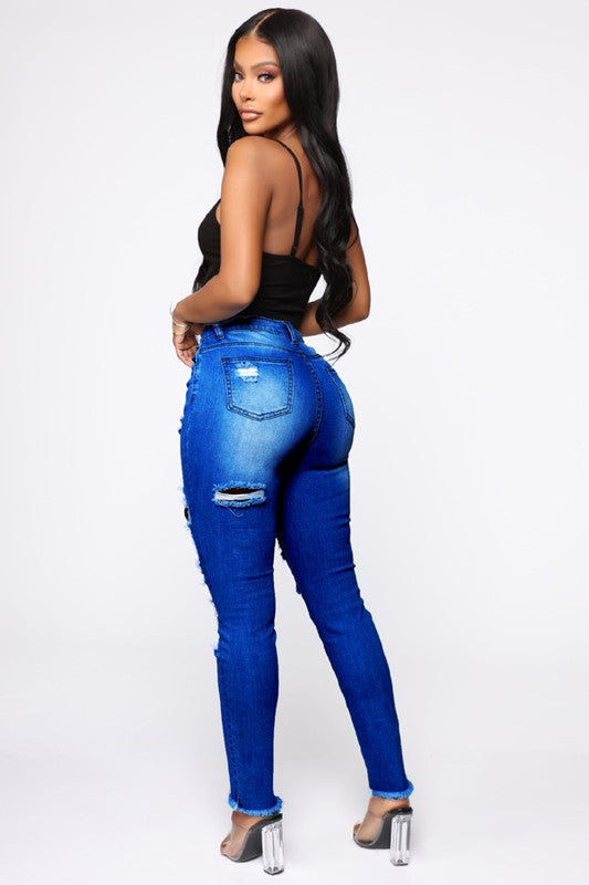 Sexy denim ripped jeans