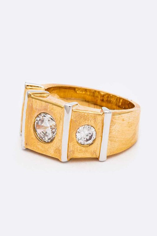 Unisex Iconic CZ Gold Ring