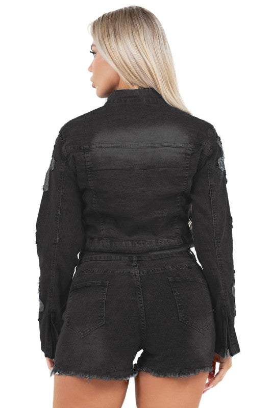 Boujee denim 2-piece short set