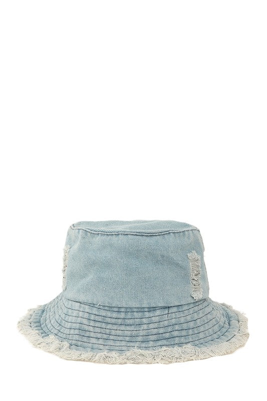 Distressed Denim Bucket Hat
