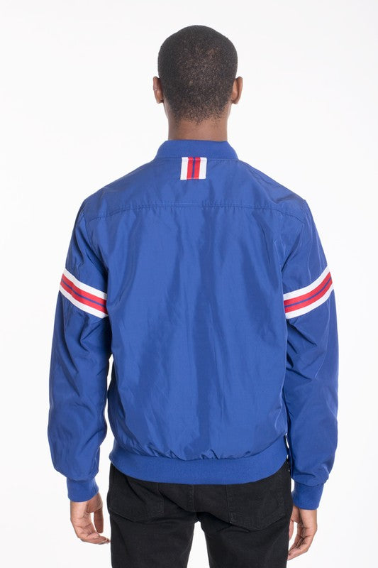 Luxury woven taped bomber jacket