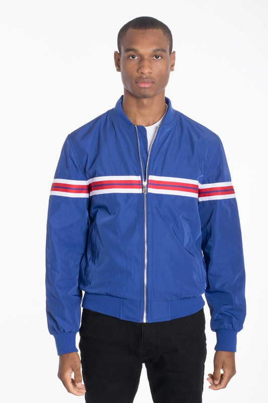 Luxury woven taped bomber jacket