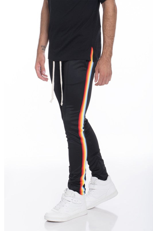 Boujee mens rainbow track pants