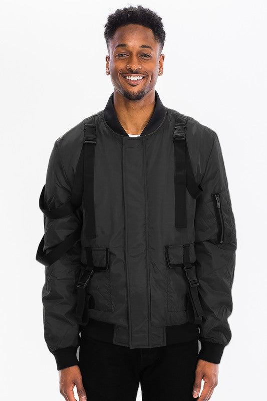 Mens utility strap jacket