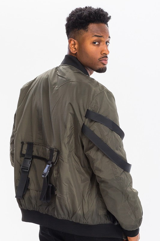 Mens utility strap jacket