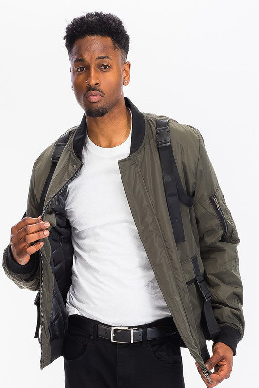 Mens utility strap jacket