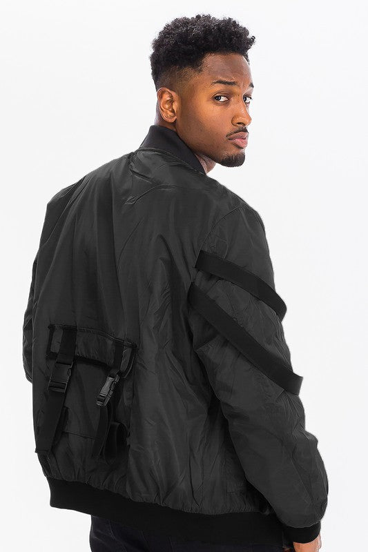 Mens utility strap jacket