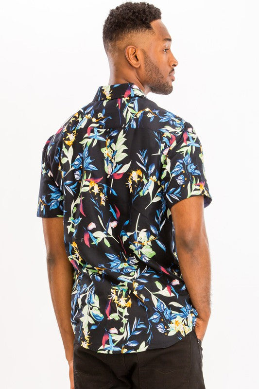 Mens Hawaiian Button Down Shirt