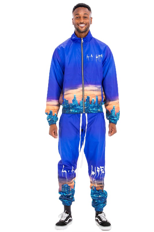 Nyc & La life windbreaker tracksuit