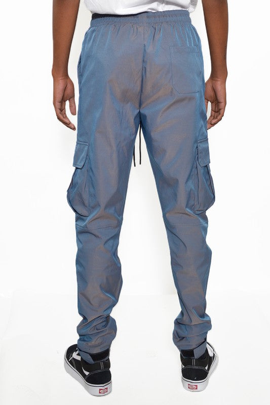 Peacock iridescent jogger pants