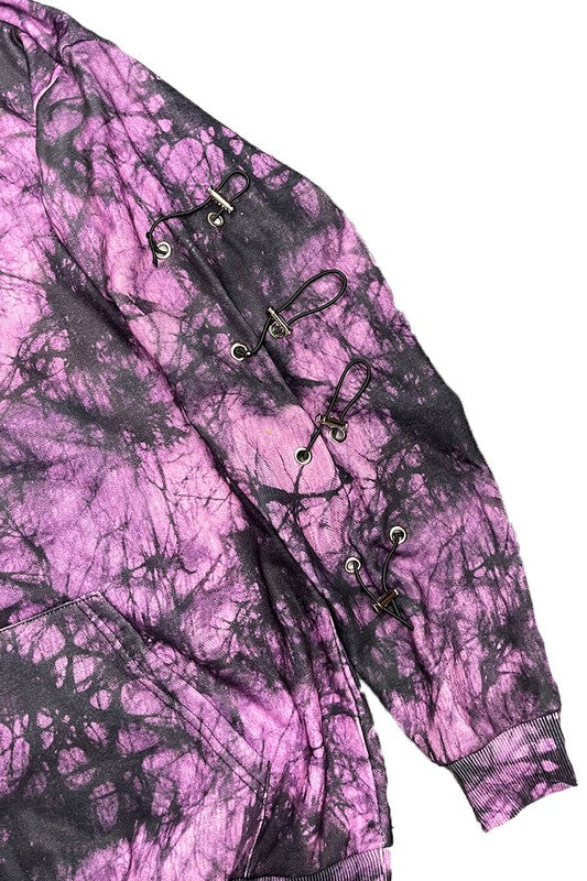 TYE DYE Sleeve toggle hoodie & sweatpants set