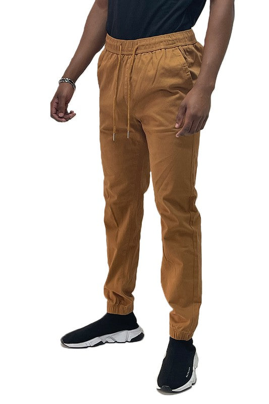 Mens Solid Stretch Cargo Jogger