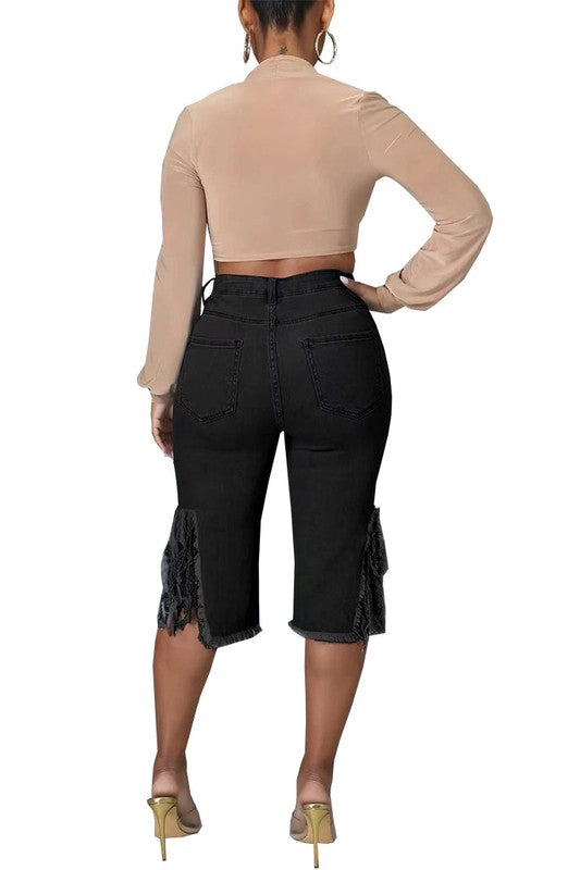 Boujee denim shorts