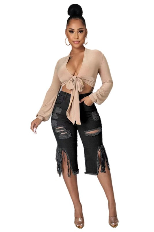 Boujee denim shorts