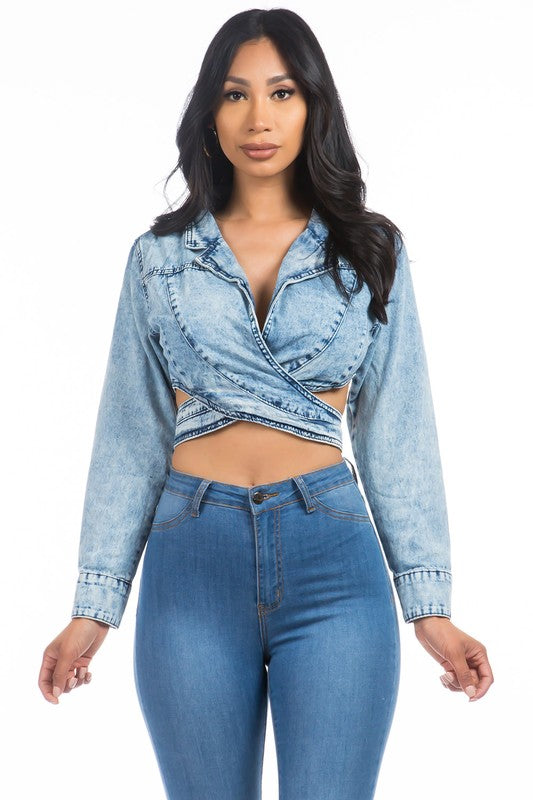 Crossover denim jacket