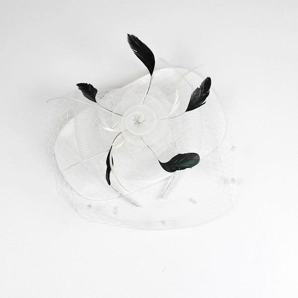 FLOWER FASCINATOR HEADBAND W/ CLIP