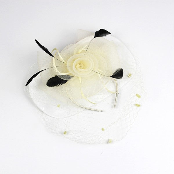 FLOWER FASCINATOR HEADBAND W/ CLIP