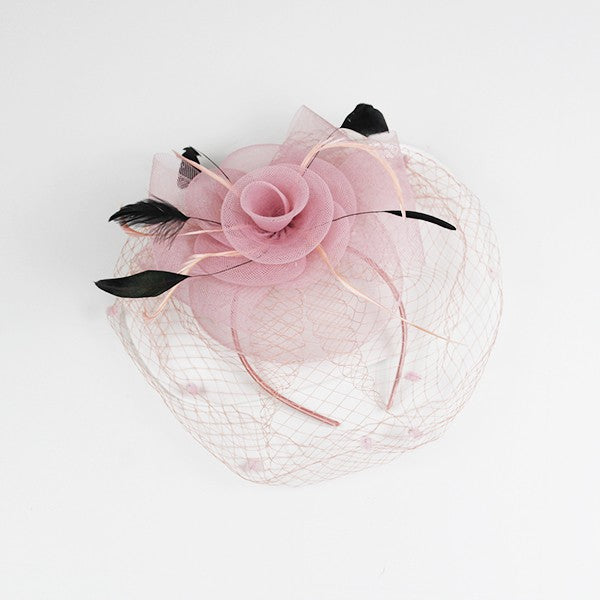 FLOWER FASCINATOR HEADBAND W/ CLIP