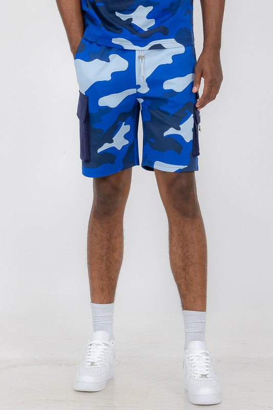 Boujee Mens Full Camo Sweat Shorts