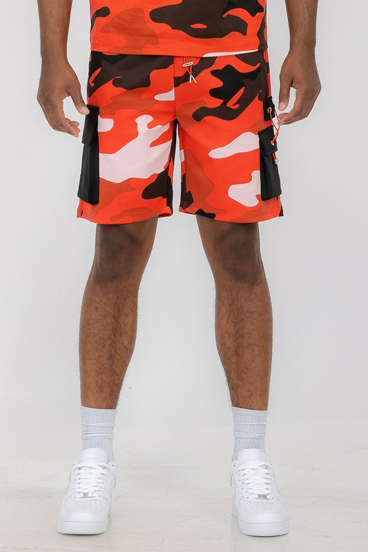 Boujee Mens Full Camo Sweat Shorts