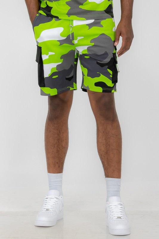 Boujee Mens Full Camo Sweat Shorts