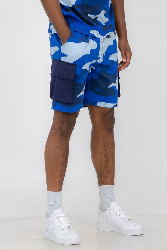 Boujee Mens Full Camo Sweat Shorts