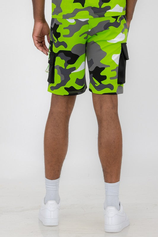 Boujee Mens Full Camo Sweat Shorts