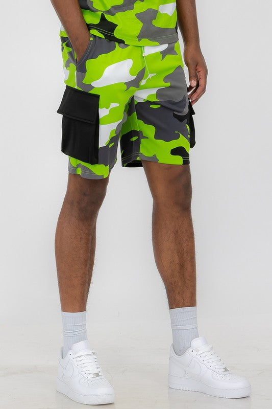 Boujee Mens Full Camo Sweat Shorts