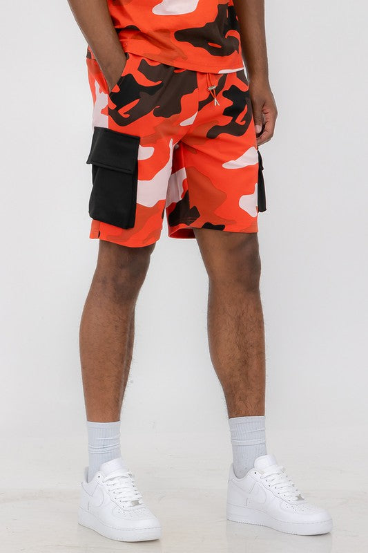 Boujee Mens Full Camo Sweat Shorts