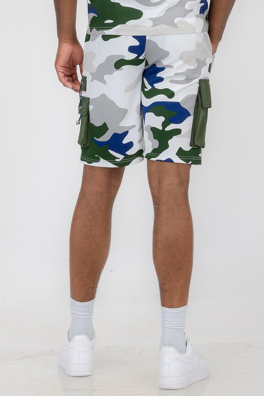 Boujee Mens Full Camo Sweat Shorts