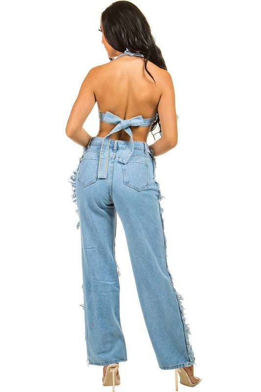 Super sexy denim 2-piece set