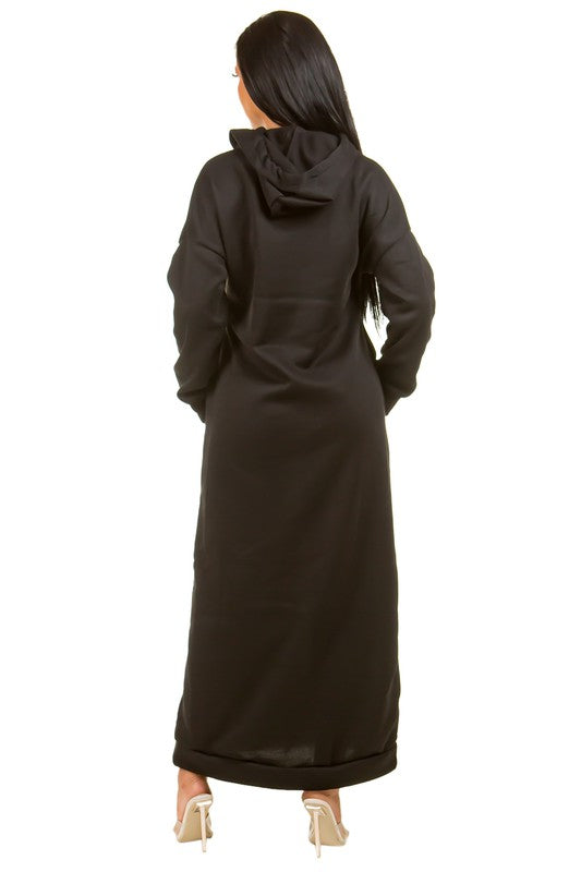 Sleek long hood dress