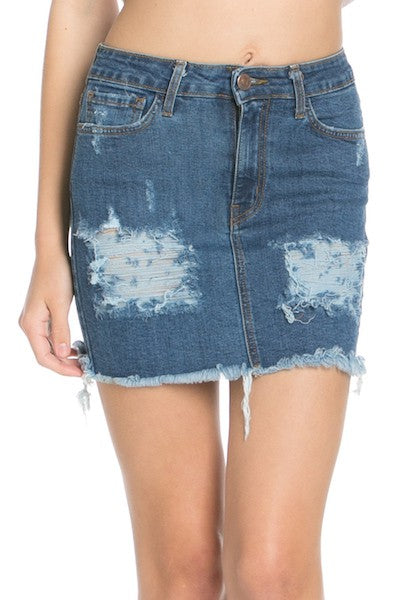 Light washed denim skirt