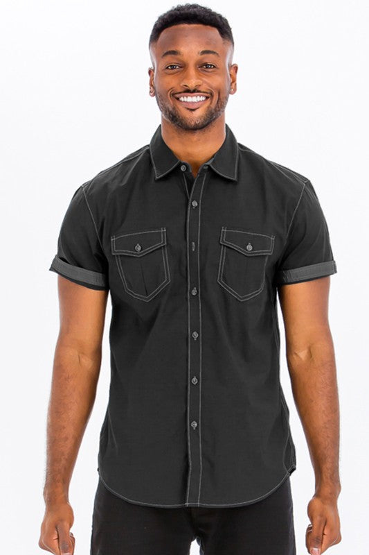 Boujee Outline Stitch Short Sleeve Shirt