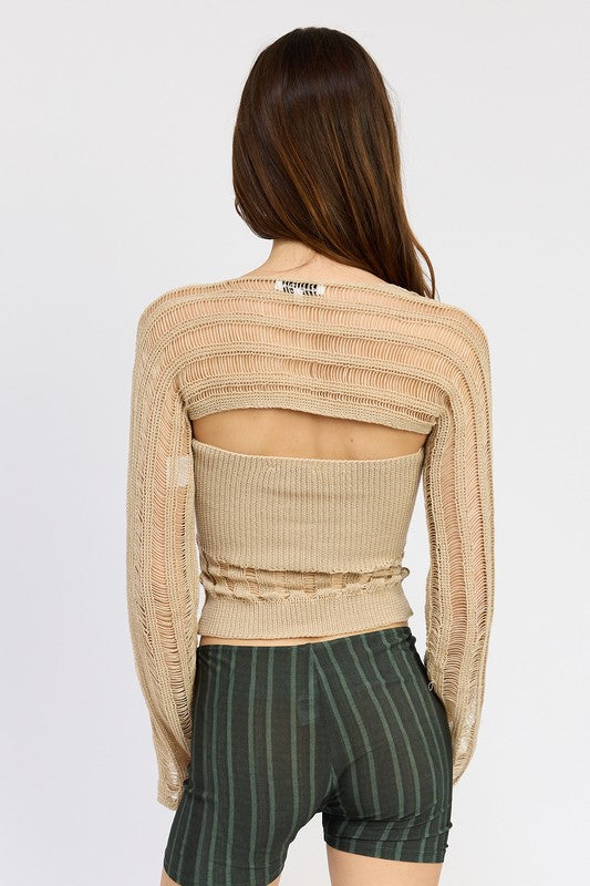 Distressed sweater