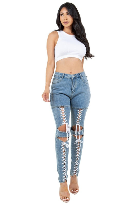 Womens Boujee fashionkilla denim pants