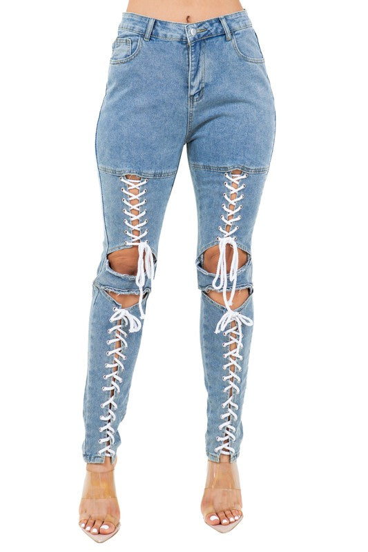 Womens Boujee fashionkilla denim pants