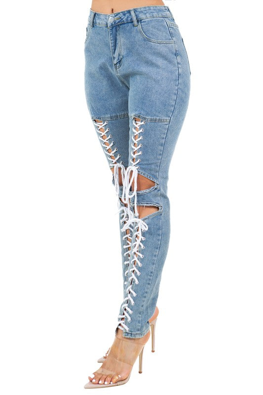 Womens Boujee fashionkilla denim pants