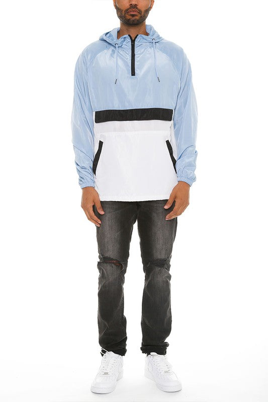 Boujee Color Block Anorak Jacket Pullover Windbreaker